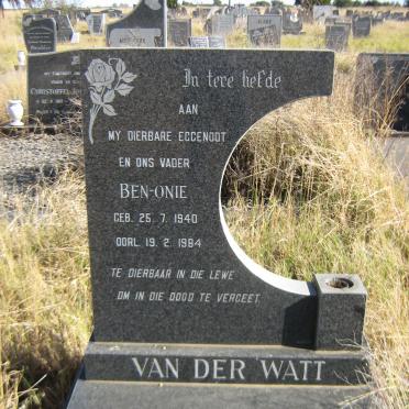 WATT Ben-Onie, van der 1940-1984