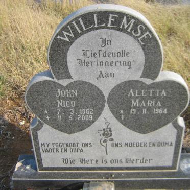 WILLEMSE John Nico 1962-2009 &amp; Aletta Maria 1964-