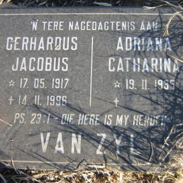 ZYL Gerhardus Jacobus, van 1917-1996 en Adriana Catharina 1935-