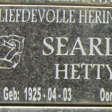 SEARLE Hetty 1925-2013