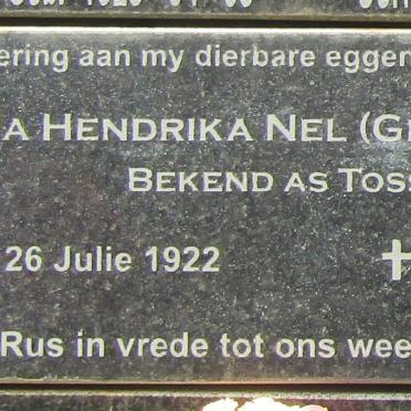 NEL Susanna Hendrika  nee GROBLER 1922-2005