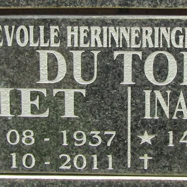 TOIT Piet, du 1937-2011 &amp; Ina VICTOR 1938-