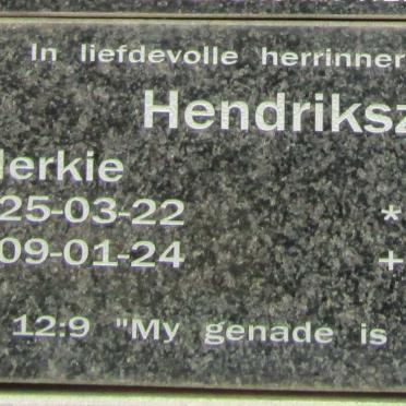 HENDRIKSZ Herkie 1925-2009 &amp; Ansie 1936-
