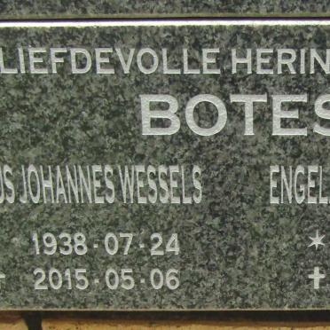 BOTES Petrus Johannes Wessels 1938-2015 &amp; Engela Catharina Elizabeth 1939-2016