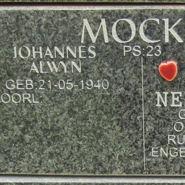 MOCKE Johannes Alwyn 1940- &amp; Catherina  Dorethea Magerieta  VAN WYK 1946-2012