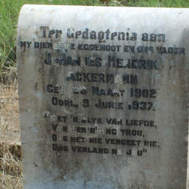 ACKERMANN Johannes Hendrik 1902-1937