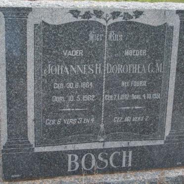 BOSCH Johannes H. 1864-1962 &amp; Dorothea G.M. FOURIE 1867-1951