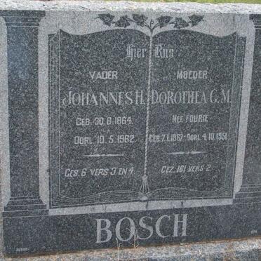 BOSCH Johannes H. 1864-1962 &amp; Dorothea G.M. FOURIE 1867-1951