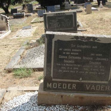 ERASMUS Hendrik Johannes 1874-1956 &amp; Cecilia Catharina VAN DER MERWE 1877-1944