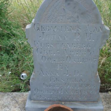 FURSTENBERG Johan P.H. 1841-1907 &amp; Anna J.D. EKSTEEN 1846-1940