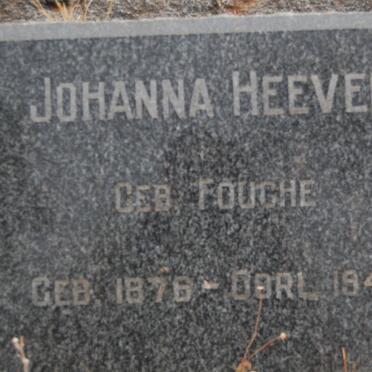 HEEVER Johanna nee FOUCHE 1876-1946