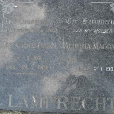 LAMPRECHT Jan Christiaan -1964 &amp; Alberta Magdalena -1983