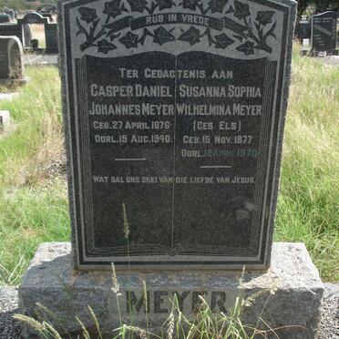 MEYER Casper Daniel Johannes 1876-1940 &amp; Susanna Sophia Wilhelmina ELS 1877-1970