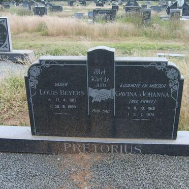 PRETORIUS Louis Beyers 1917-1989 &amp; Gavina Johanna ERWEE 1915-1974