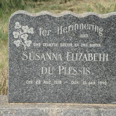 PLESSIS Susanna Elizabeth, du 1918-1949