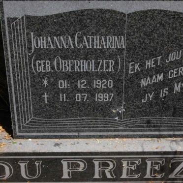 PREEZ Johanna Catharina, du nee OBERHOLZER 1920-1997
