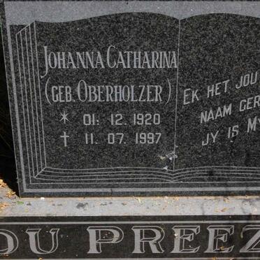 PREEZ Johanna Catharina, du nee OBERHOLZER 1920-1997
