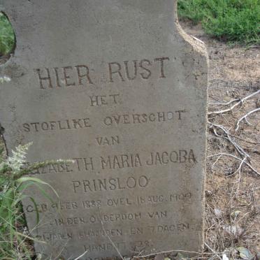 PRINSLOO Elizabeth Maria Jacoba 1888-1909