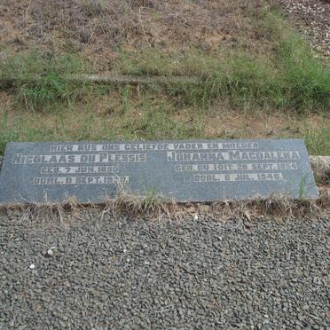 PLESSIS Nicolaas, du 1850-1930 &amp; Johanna Magdalena DU TOIT 1854-1940