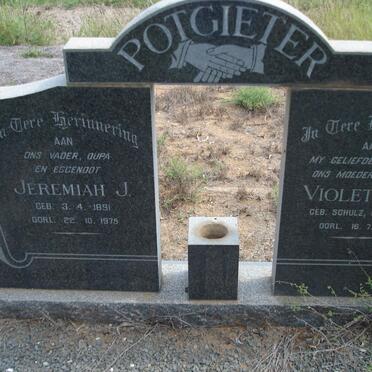 POTGIETER Jeremiah J. 1891-1975 &amp; Violet E.A. SCHULZ 1893-1968