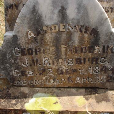 RENSBURG George Frederik, Janse van 1844-1924