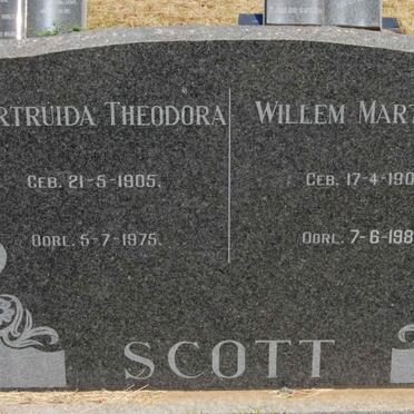 SCOTT Willem Marthinus 1901-1981 &amp; Gertruida Theodora 1905-1975