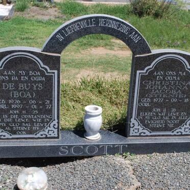 SCOTT De Buys 1926-1997 &amp; Christina Johanna Jacoba 1927-