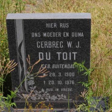 TOIT Gerbreg W.J., du nee BUITENDAG 1900-1976