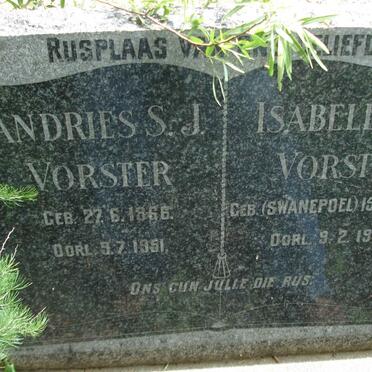 VORSTER Andries S.J. 1866-1951 &amp; Isabella M. SWANEPOEL 1869-1951