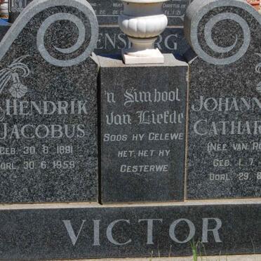 VICTOR Hendrik Jacobus 1881-1959 &amp; Johanna Catharina VAN ROOYEN 1892-1977