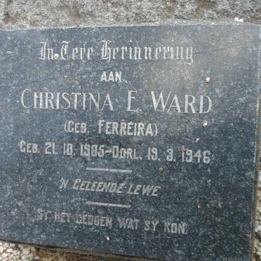 WARD Christina E. nee FERREIRA 1905-1946