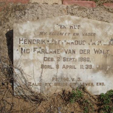 WALT Hendrik Bernardus Jacobus McFarlane, van der 1860-1939