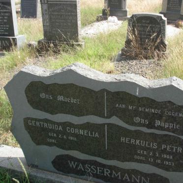 WASSERMANN Herkulis Petrus 1908-1953 &amp; Gertruida Cornelia 1918-