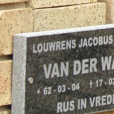 WALT Louwrens Jacobus Pelser, van der 1962-2010