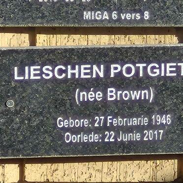 POTGIETER Lieschen nee BROWN 1946-2017