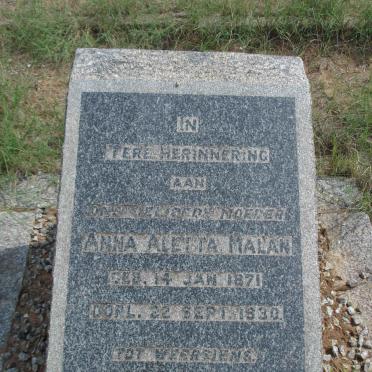 MALAN Anna Aletta 1871-1930
