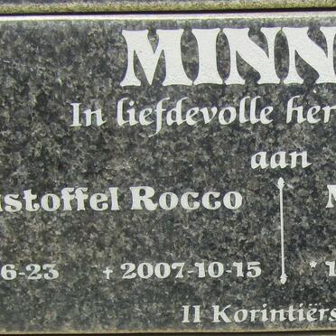 MINNIE Christoffel Rocco 1938-2007 & Maria Magdalena SADIE 1941-