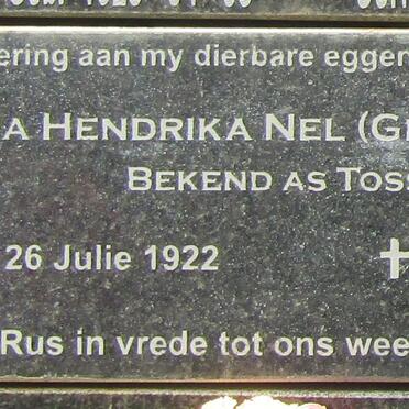 NEL Susanna Hendrika nee GROBLER 1922-2005
