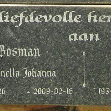 BOSMAN Petronella Johanna 1913-2009 :: EKSTEEN Jacoba Emma 1934-2010