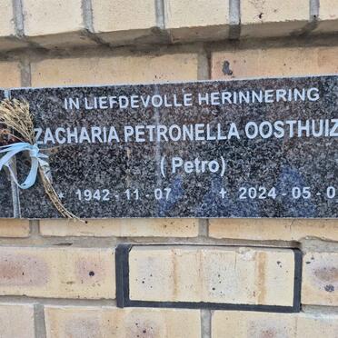 OOSTHUIZEN Zacharia Petronella 1942-2024