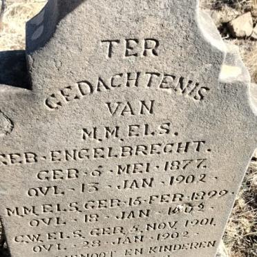 ELS M.M. nee ENGELBRECHT 1877-1902 :: ELS M.M. 1899-1902 :: ELS C.W. 1901-1902 :: ELS N.J. 18?5-1876