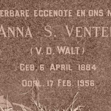 VENTER Anna S. nee V.D. WALT 1884-1956