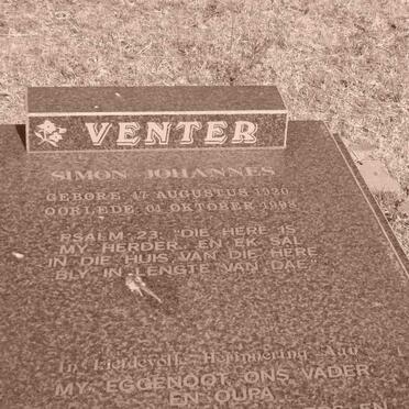 VENTER Simon Johannes 1920-1998 &amp; Maria Elizabeth Catharina VILJOEN 1931-2003 