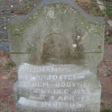 BOOYSEN Hermanus Christoffel Bloem 1933-1934