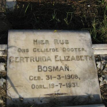 BOSMAN Gertruida Elizabeth 1908-1931