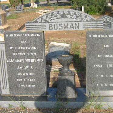 BOSMAN Marthinus Wilhelmus Jacobus 1882-1963 &amp; Anna Louisa 1893-1980