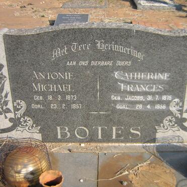 BOTES Antonie Michael 1873-1957 &amp; Catherine Frances JACOBS 1875-1956