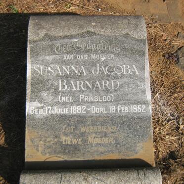 BARNARD Susanna Jacoba nee PRINSLOO 1882-1952