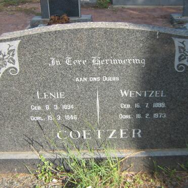 COETZER Wentzel 1888-1973 &amp; Lenie 1894-1946