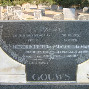 GOUWS Hendrik Pieter 1888-1958 &amp; Magaretha Maria MEINTJIES 1899-1967